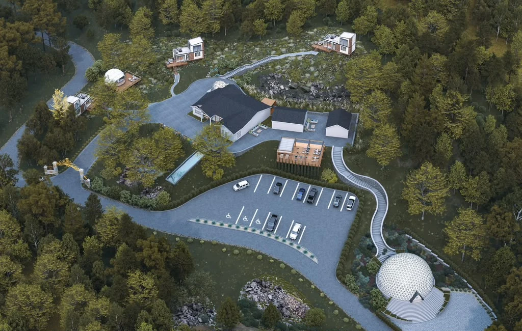 Concept visualization illustrating an expanded retreat campus layout